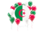 Алжир. Круглый флаг с шарами. Скачать иллюстрацию.