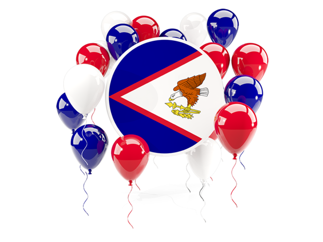 Round flag with balloons. Download flag icon of American Samoa at PNG format