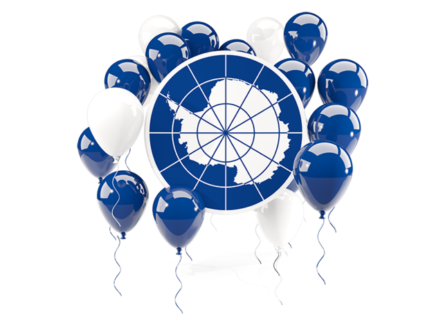 Round flag with balloons. Download flag icon of Antarctica at PNG format