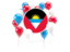 Antigua and Barbuda. Round flag with balloons. Download icon.