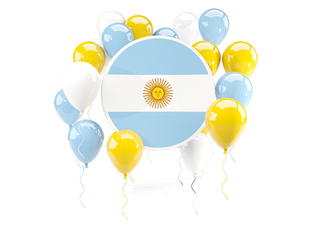 Round flag with balloons. Download flag icon of Argentina at PNG format