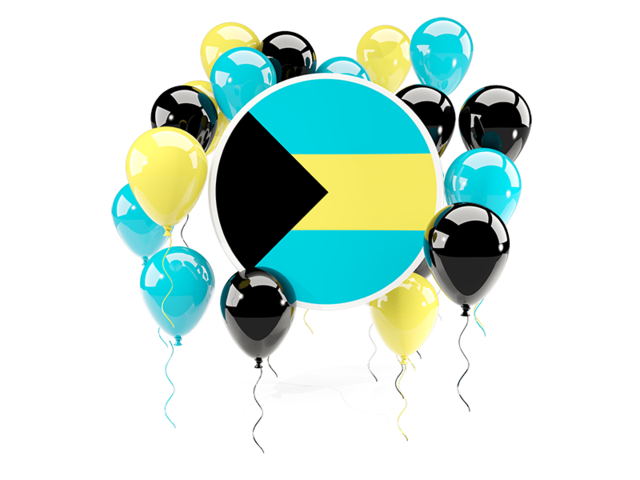 Round flag with balloons. Download flag icon of Bahamas at PNG format