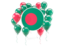 Bangladesh. Round flag with balloons. Download icon.