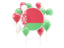 Belarus. Round flag with balloons. Download icon.