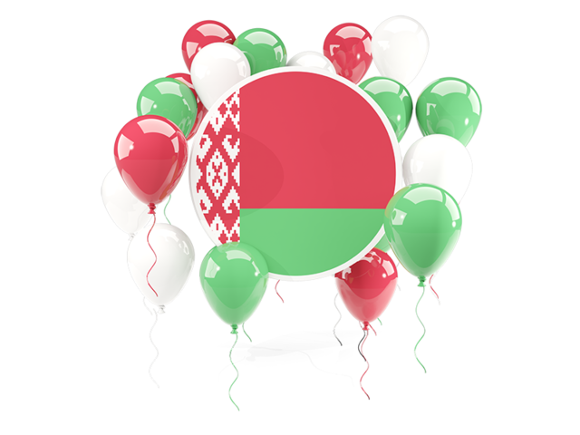 Round flag with balloons. Download flag icon of Belarus at PNG format
