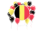 Belgium. Round flag with balloons. Download icon.