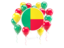 Benin. Round flag with balloons. Download icon.