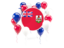 Bermuda. Round flag with balloons. Download icon.