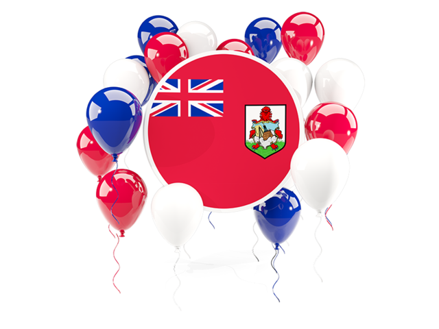 Round flag with balloons. Download flag icon of Bermuda at PNG format