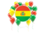 Bolivia. Round flag with balloons. Download icon.