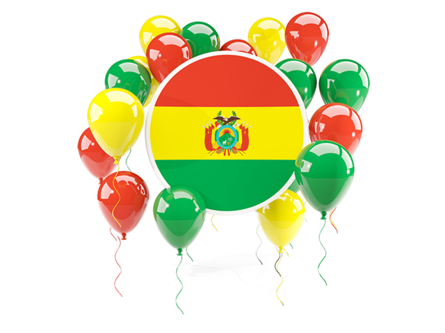 Round flag with balloons. Download flag icon of Bolivia at PNG format