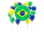 Brazil. Round flag with balloons. Download icon.