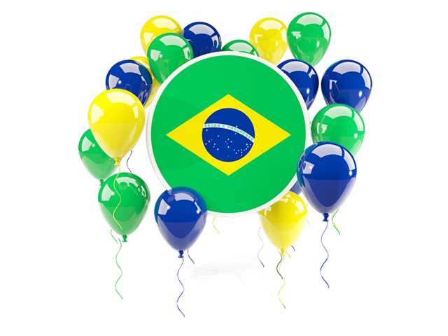 Round flag with balloons. Download flag icon of Brazil at PNG format