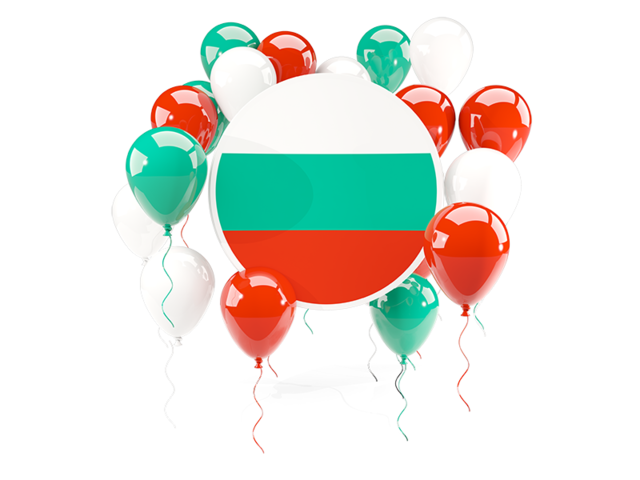 Round flag with balloons. Download flag icon of Bulgaria at PNG format