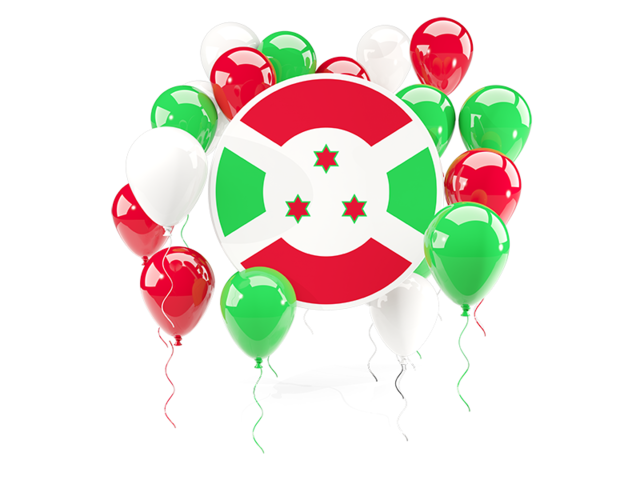 Round flag with balloons. Download flag icon of Burundi at PNG format