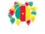 Cameroon. Round flag with balloons. Download icon.