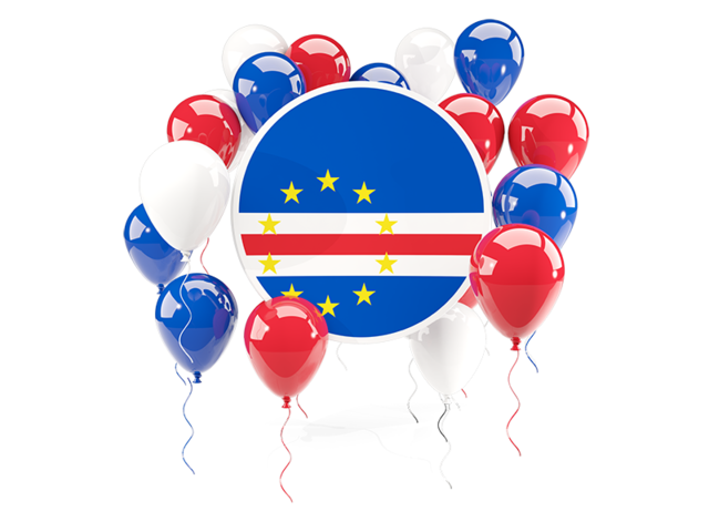 Round flag with balloons. Download flag icon of Cape Verde at PNG format
