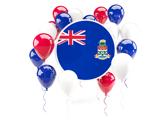 Round flag with balloons. Download flag icon of Cayman Islands at PNG format