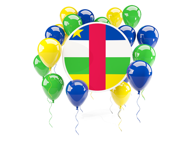 Round flag with balloons. Download flag icon of Central African Republic at PNG format