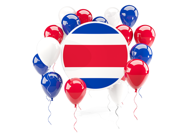 Round flag with balloons. Download flag icon of Costa Rica at PNG format
