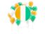 Cote d'Ivoire. Round flag with balloons. Download icon.