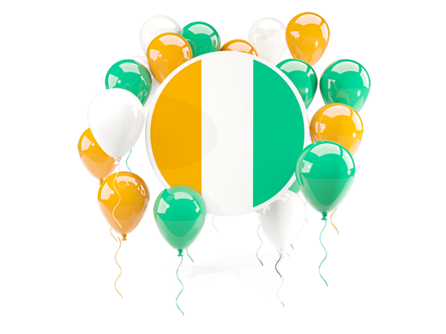 Round flag with balloons. Download flag icon of Cote d'Ivoire at PNG format