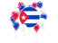 Cuba. Round flag with balloons. Download icon.