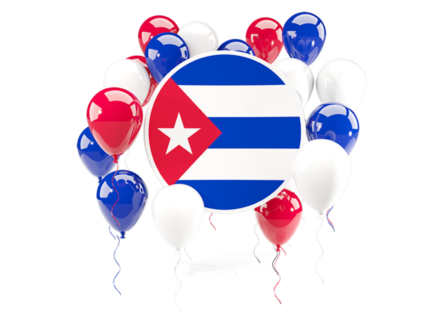 Round flag with balloons. Download flag icon of Cuba at PNG format