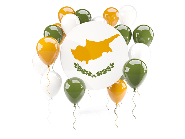 Round flag with balloons. Download flag icon of Cyprus at PNG format