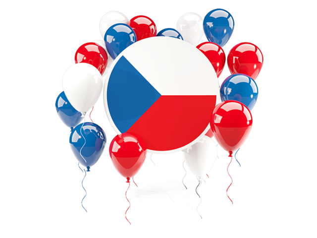 Round flag with balloons. Download flag icon of Czech Republic at PNG format