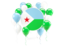 Djibouti. Round flag with balloons. Download icon.