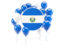 El Salvador. Round flag with balloons. Download icon.