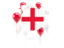 England. Round flag with balloons. Download icon.