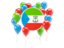 Equatorial Guinea. Round flag with balloons. Download icon.