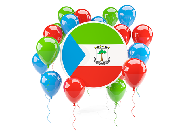 Round flag with balloons. Download flag icon of Equatorial Guinea at PNG format
