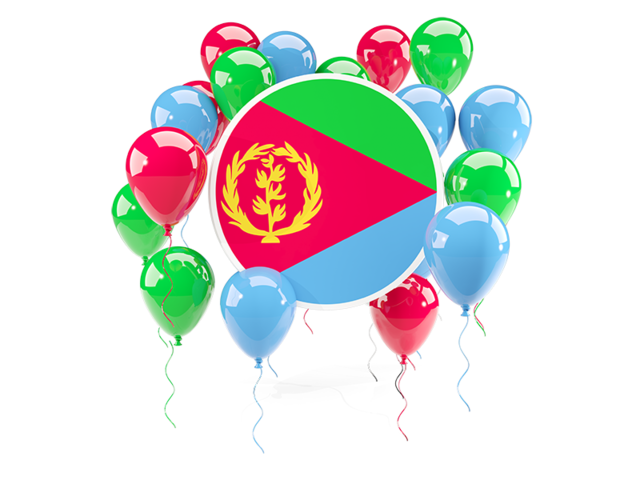 Round flag with balloons. Download flag icon of Eritrea at PNG format