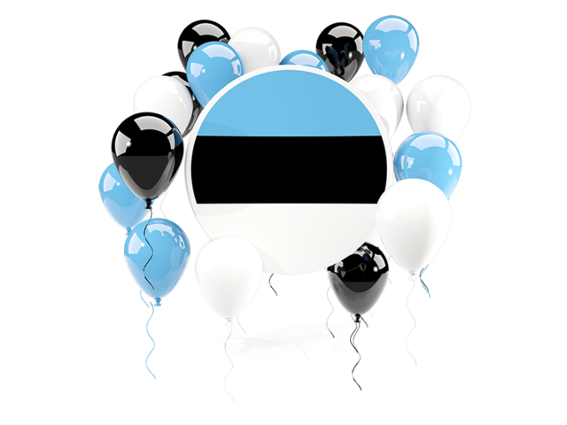Round flag with balloons. Download flag icon of Estonia at PNG format
