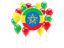 Ethiopia. Round flag with balloons. Download icon.