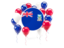 Falkland Islands. Round flag with balloons. Download icon.