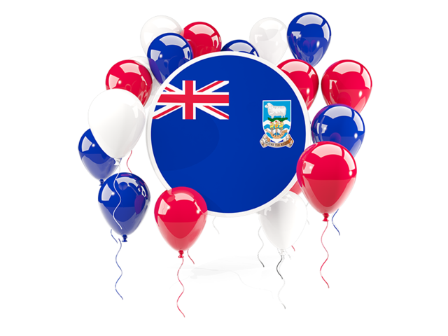 Round flag with balloons. Download flag icon of Falkland Islands at PNG format