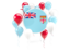 Fiji. Round flag with balloons. Download icon.