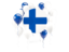 Finland. Round flag with balloons. Download icon.