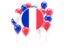 France. Round flag with balloons. Download icon.