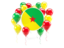 French Guiana. Round flag with balloons. Download icon.