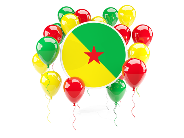 Round flag with balloons. Download flag icon of French Guiana at PNG format