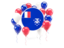 French Southern and Antarctic Lands. Round flag with balloons. Download icon.
