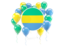 Gabon. Round flag with balloons. Download icon.