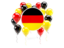 Germany. Round flag with balloons. Download icon.