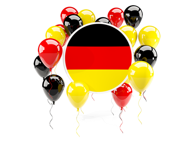 Round flag with balloons. Download flag icon of Germany at PNG format