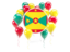 Grenada. Round flag with balloons. Download icon.